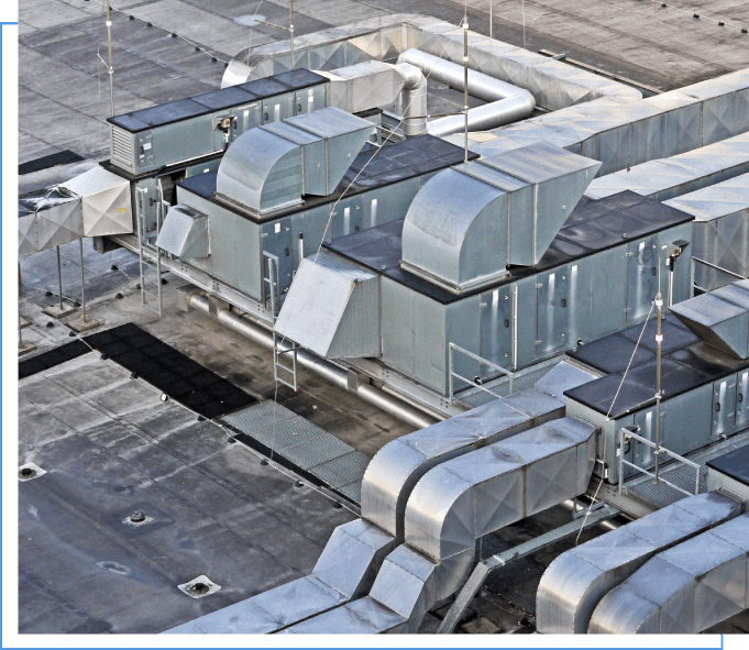 A view of an industrial air conditioning system.